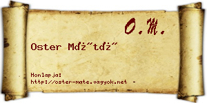 Oster Máté névjegykártya