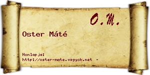 Oster Máté névjegykártya